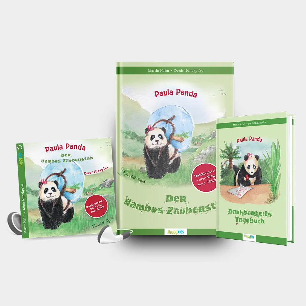 Paula Panda Paket • Der Bambus-Zauberstab + Dankbarkeits-Tagebuch + Hörspiel