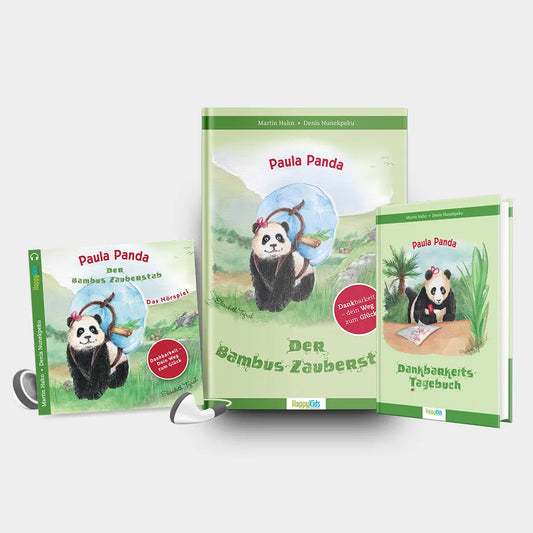 Paula Panda Paket • Der Bambus-Zauberstab + Dankbarkeits-Tagebuch + Hörspiel